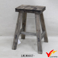 Tabouret en ranch rectangulaire en bois antique